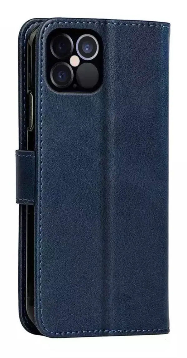 Brand New iPhone 12Pro Max Fashion Leather Card Holder Full Coverage Wallet Case Navy Blue - Image 2