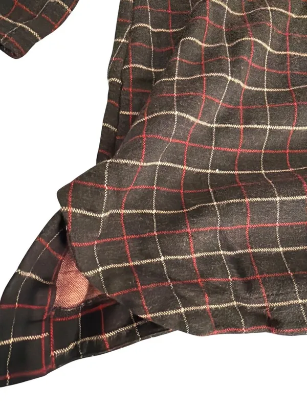 J. Jill Ponte Plaid Tunic Top Windowpane Shirt Side Slits Black Red White Sz XL - Image 2