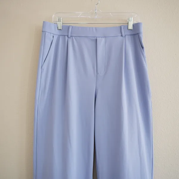 Halara High Waisted Wide Leg Pleated Trousers Periwinkle Blue Size L Regular NWT - Image 2