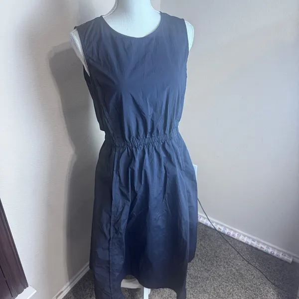 Samsung Kuho Plus Black Nylon Dress Button‎ Back Elastic Waist sz M Korean K-pop - Image 3