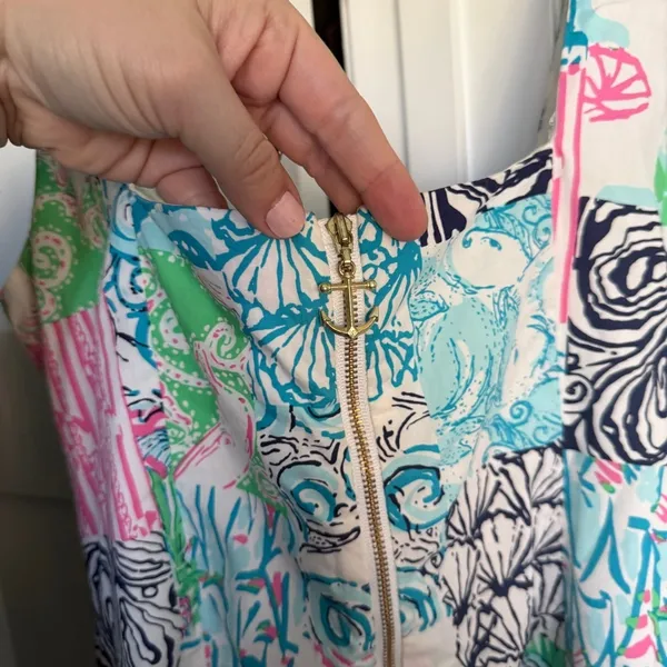 Lilly Pulitzer Idi Shift Dress Osterville Patch print‎ pink blue - Image 5