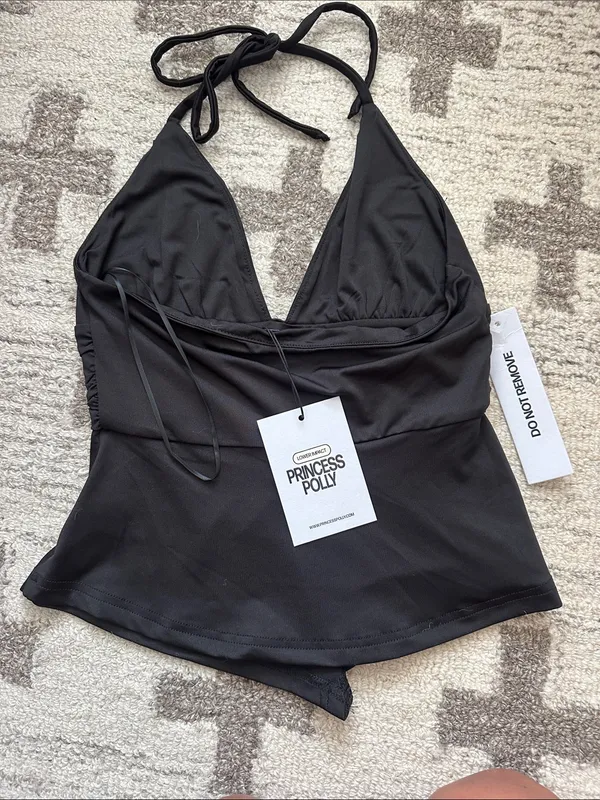Princess Polly Black Halter Tankini Top - Image 2