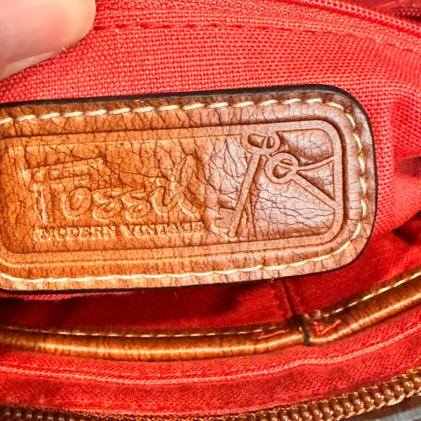 Fossil Modern Tropical Floral‎ Clutch Handbag Brown Leather Trim - Image 6