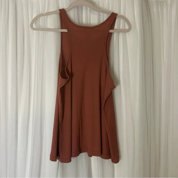 Free People Rust Ribbed Tank Top - Image 2