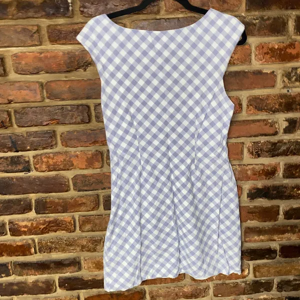 Saylor Gray White Gingham Plaid Hadleigh Mini Dress Women's Size Medium - Image 7