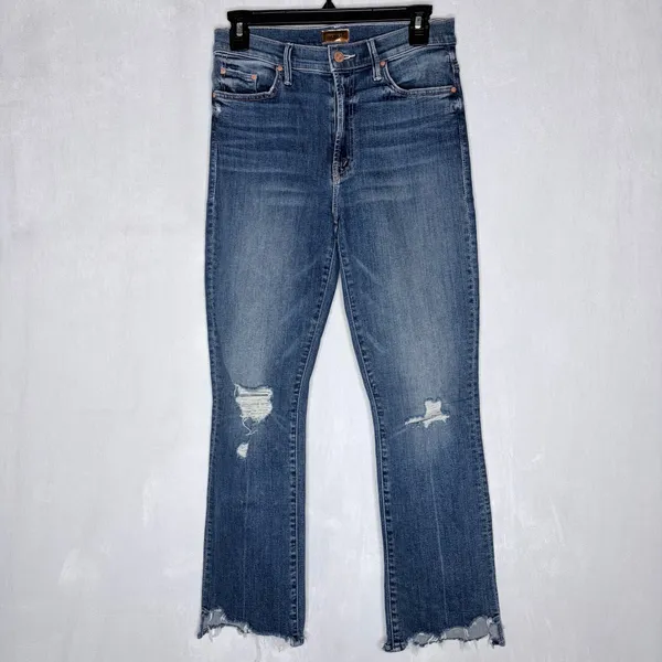 Mother Denim The Insider Crop Step Chew Straight Jeans - Image 3