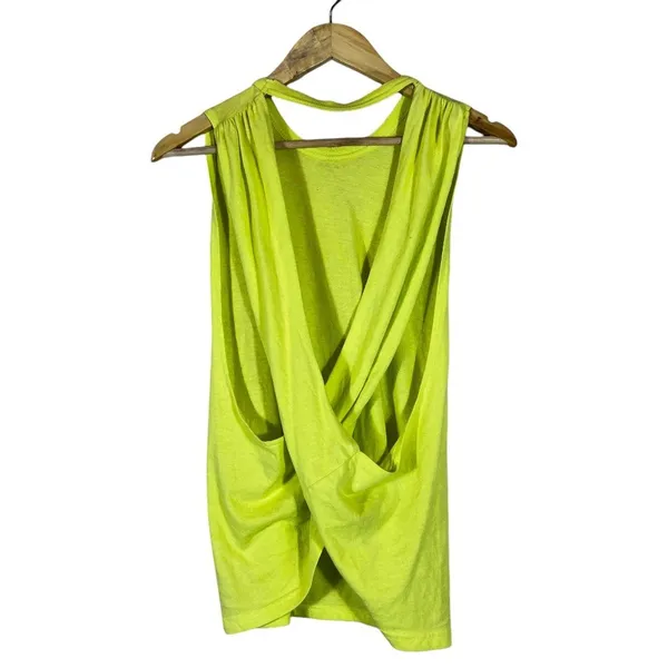 Free People Movement No Sweat Tank Top Twist Open Back Neon Lime Activewear XS - Image 5