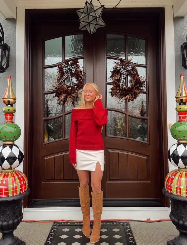 Amazon Over-The-Shoulder Red Small Sweater - Image 2