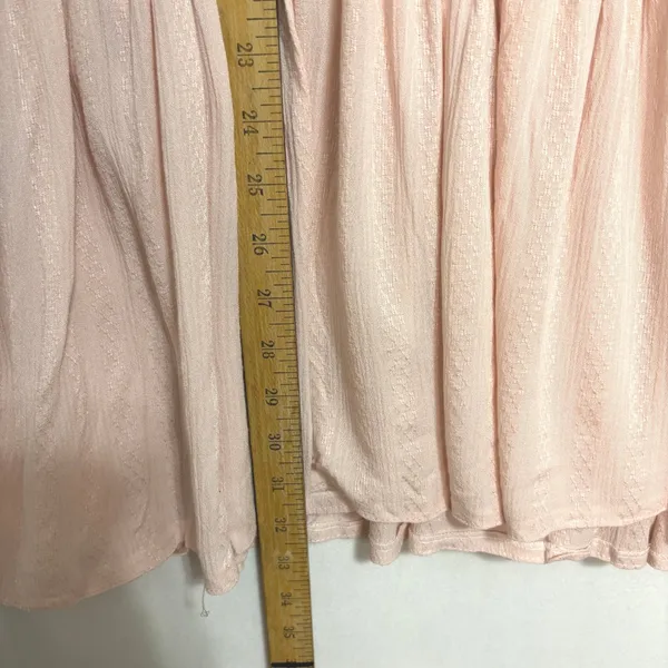 Babydoll Gauzy Tunic Top Pastel Mixed Media Lace Boho Peasant Cottage Feminine M - Image 5