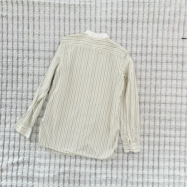 Ralph Lauren Lauren Jeans Co. Vintage Cream Striped Carpenter Blouse - Image 3
