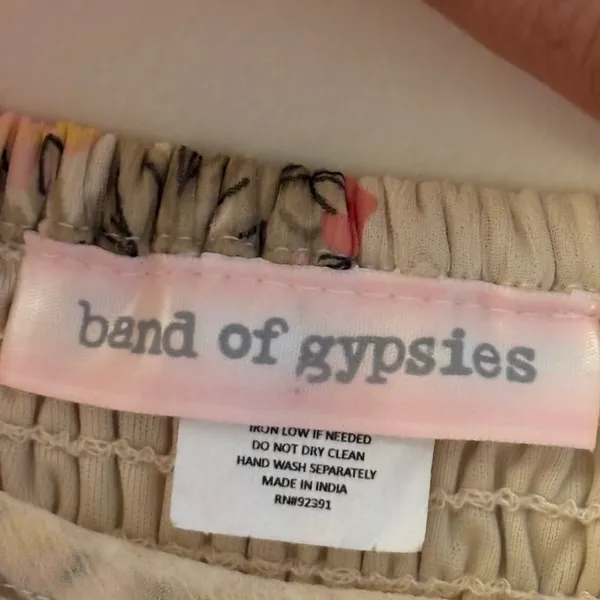 Band of Gypsies Cream Sundress with Spaghetti Straps Size L - Image 3