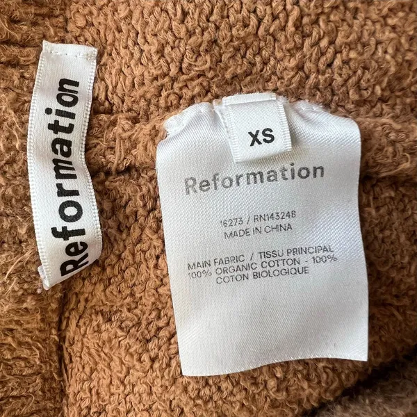 Reformation the monte brown jogger pants loungewear cozy cotton xs Athliesure - Image 5
