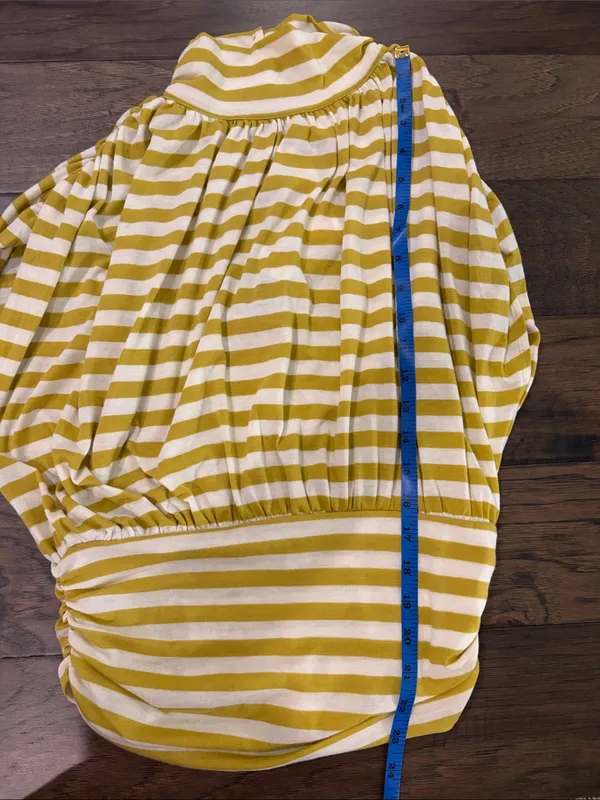 New With Tags Anthropologie Maeve Ruched Mock Neck Striped Top Sz M - Image 12