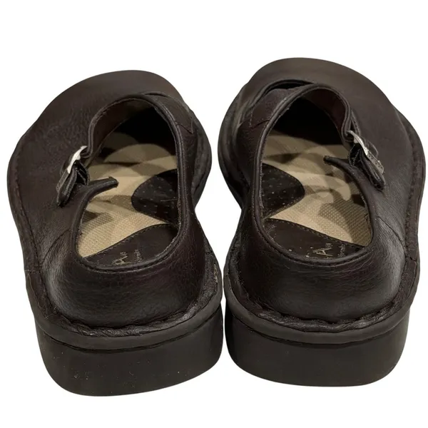 Sbicca Mary Jane Buckle Strap Shoes‎ 6.5 Brown Pebbled Leather Comfort Cottage - Image 7