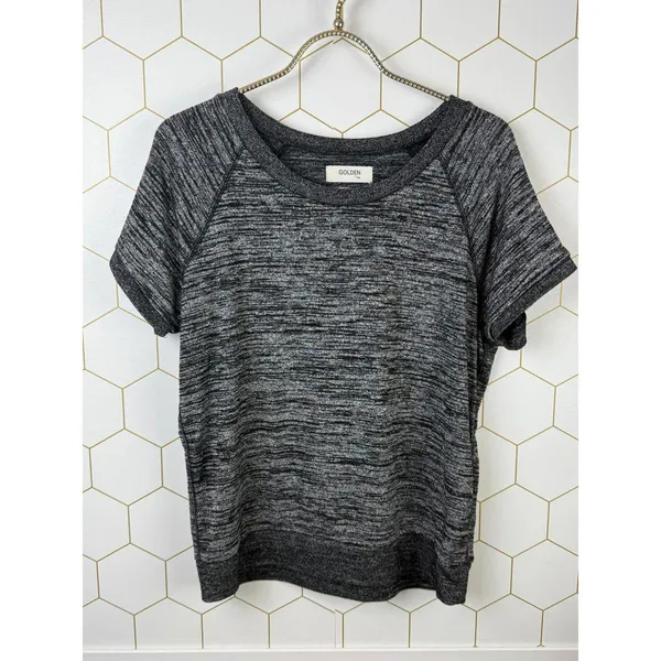 Golden TNA by Aritzia Heathered Wash Grey Short Sleeve T-Shirt - Size - Medium - Image 5