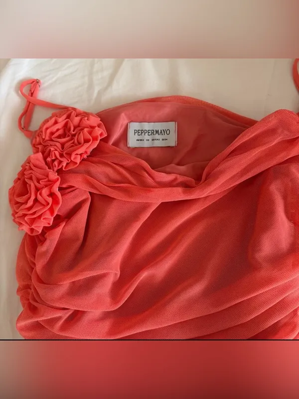 Peppermayo Louana Maxi Dress Fitted Maxi Dress in Coral - Image 5