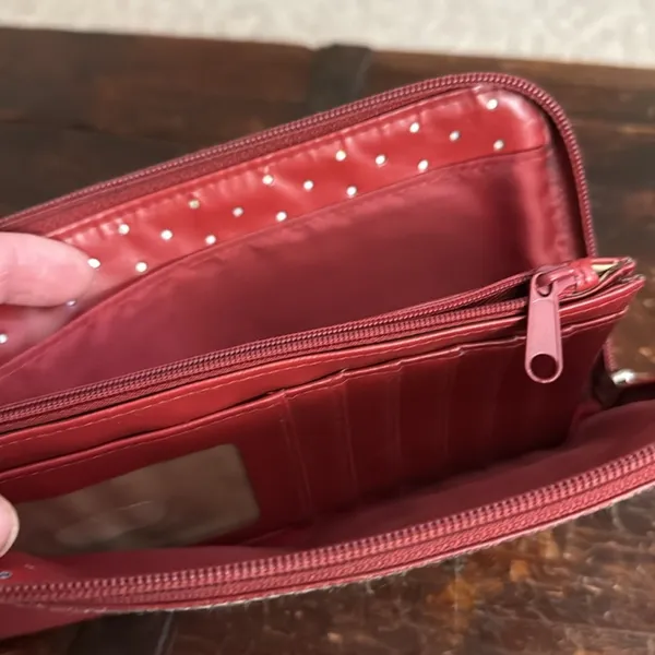 Brighton Red Leather Wristlet - Image 3