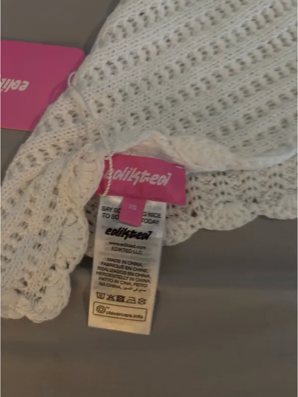 Edikted Ivey Backless Crochet Halter Top - Image 5