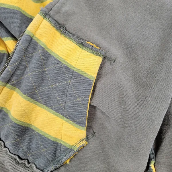 VTG Prvcy CA Full Zip Hoodie Jacket Womens‎ Large Green Yellow Distressed Thick - Image 10
