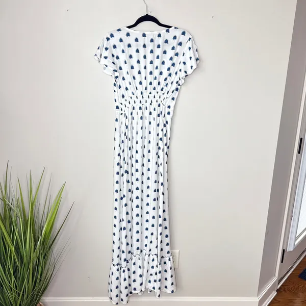 Skemo Kalapa Tie Long Dress Medium Handmade Maxi Embroidered‎ Cutout Resort Chic - Image 10