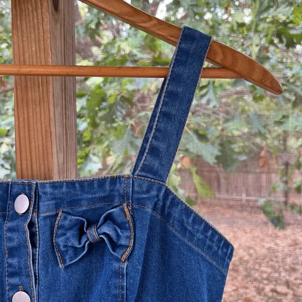 Miss Sparkling Women's Blue Denim Bow Accent Midi Dress Size S. NEW! - Image 6
