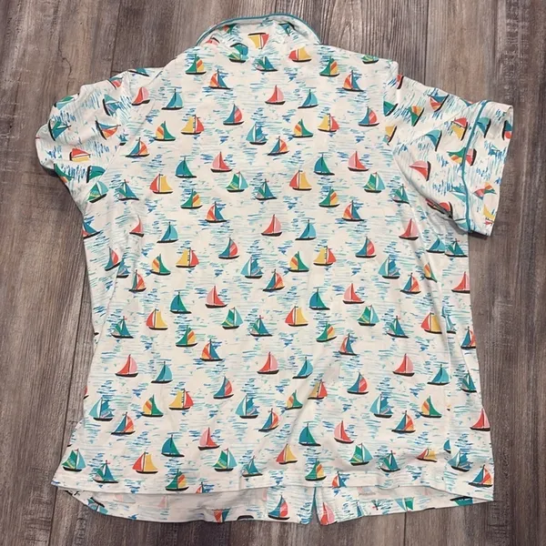 BedHead Size Large Sailboat Shorty Pajamas Shirt - Image 4