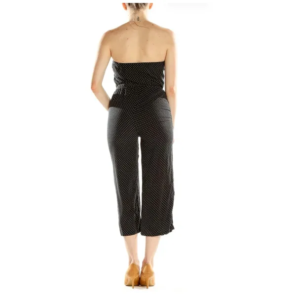 Full Tilt Black Polka Dot Strapless Jumpsuit - Image 3