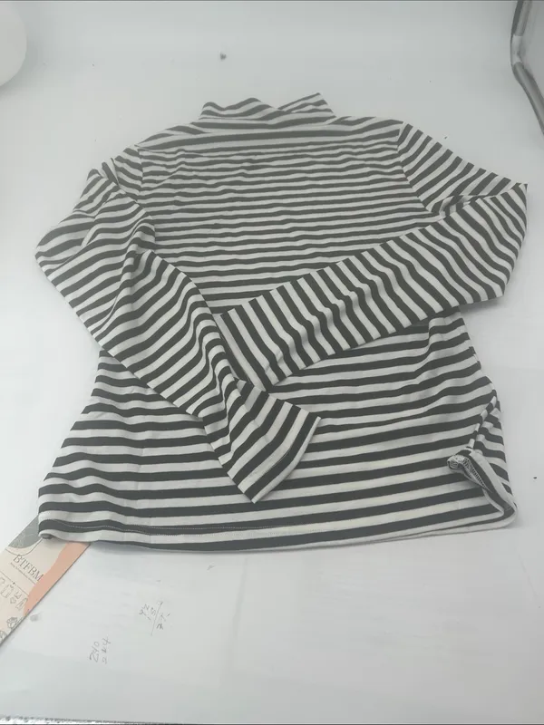 Women’s Striped Long-Sleeve Tee - Black & White - Image 4