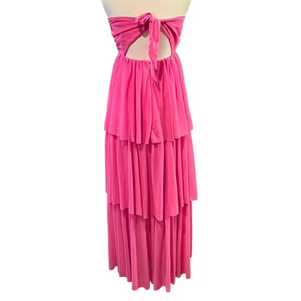 For Love & Lemons Juni Tulle‎ Maxi Dress in Pink Sparkle Glitter Size XS - Image 7