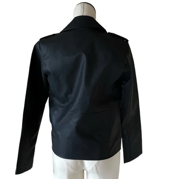 NWOT Steve Madden Jacket Faux Vegan Leather Moto Biker Black XS - Image 7