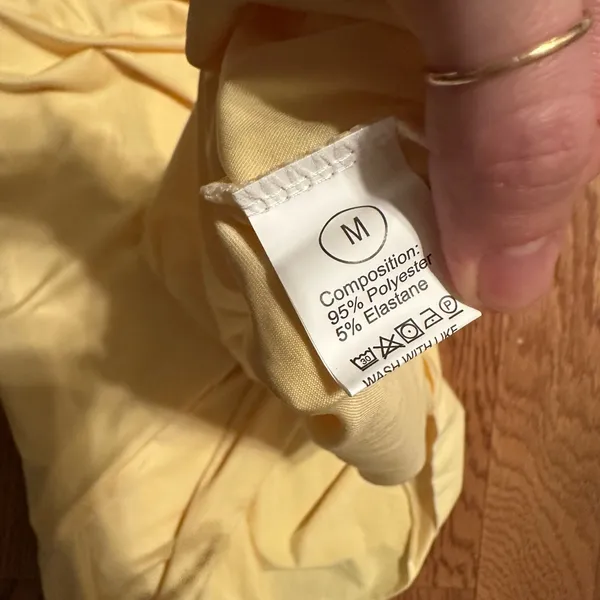 Elegant Yellow Strapless Dress Size M - Image 2