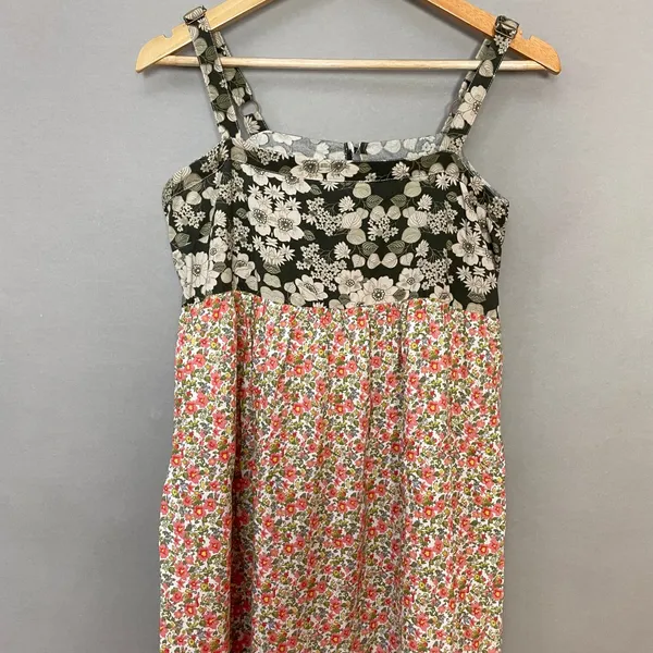 Natural Life Dress Patti Side Slit Floral Empire Waist Medium Maxi Women Boho - Image 5