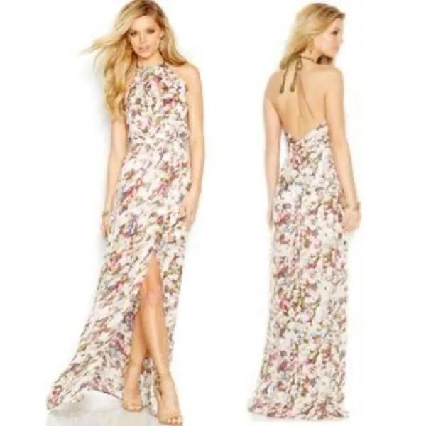 Guess Watercolor Floral Halter Maxi Dress - Image 2