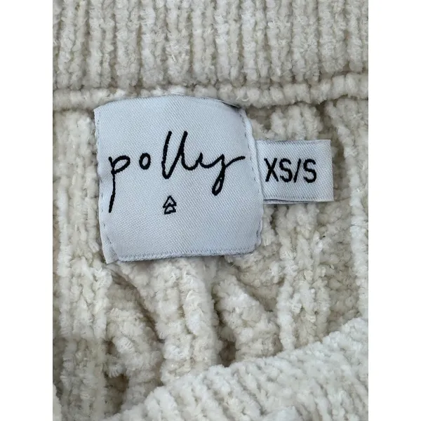Polly Cable Knit Pants XS/S Beige Drawstring Cozy‎ Lounge Casual Knitwear - Image 5