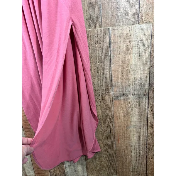Pink Ruffle Off Shoulder Maxi Dress Boho XL Summer Romantic Vacation - Image 3