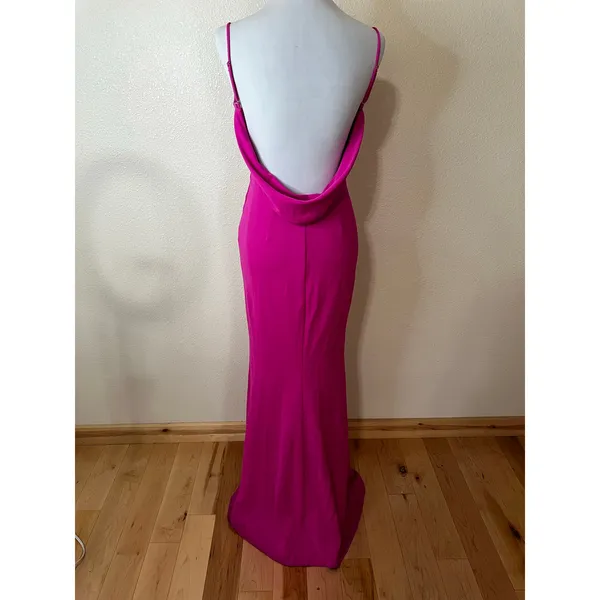 Katie May Damn Gina Low Back Gown dress in electric pink WOMENS SMALL - Image 4