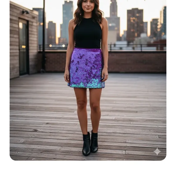Wild Fable Purple Sequin Skirt size Small - Image 6