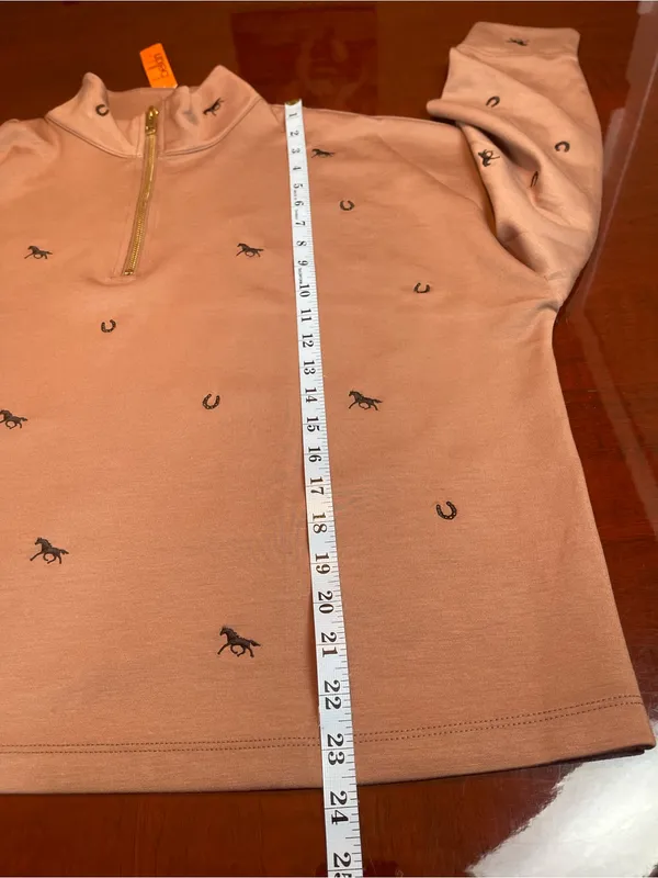 Belldini Equestrian Chic Quarter-Zip Pullover "Brown Sugar Horse" 2XL Western - Image 3
