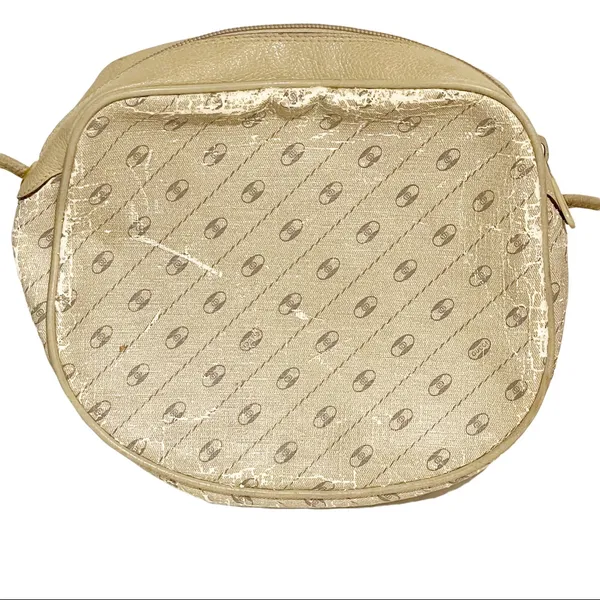Gucci‎ Vintage Cream Diagonal Stripe Red Trim Mini Shoulder Crossbody Bag - Image 9