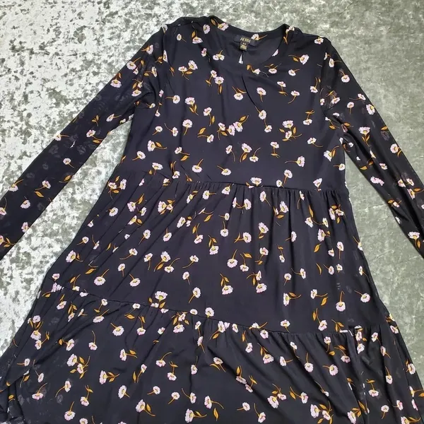 AFRM Long Sleeve Mesh‎ Babydoll Floral Dress - Image 2