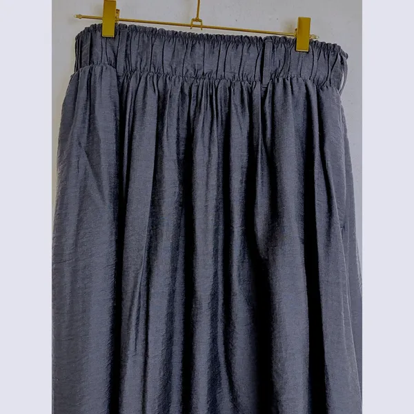 Minimalist Black Midi Skirt Elastic Waist Belt Loops Nine West L Whimsigoth - Image 7