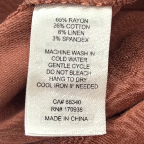 Maison d'Amélie Paris Rust Brown Wide Leg Crop Utility Pants Linen Blend Size 8 - Image 7