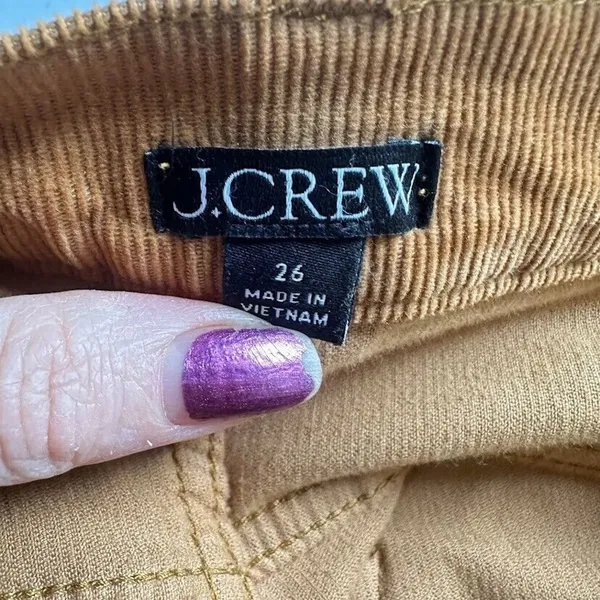 J Crew Womens Corduroy Ankle‎ Straight Pant Size 26 Mustard Yellow Brown Stretch - Image 4