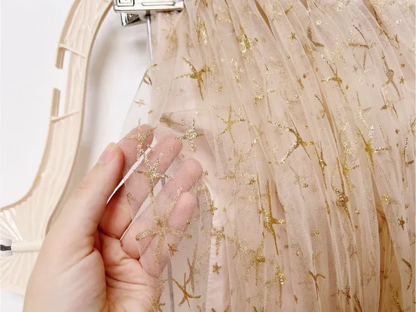 Joanna August • BHLDN Brenda Long Star Gown strapless champagne tulle glitter - Image 9