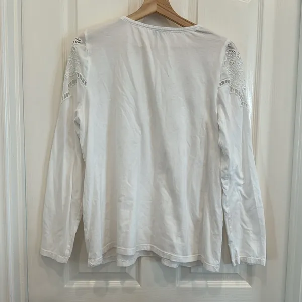 Sundance eyelet long sleeve cotton top - Image 8