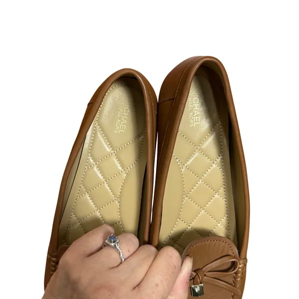 Michael Kors Fulton Tan Leather Moccasin Loafer Flats 8.5 Classic Neutral Office - Image 7
