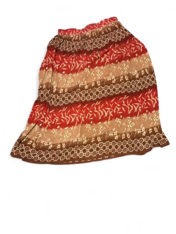 Liz Baker Red and Brown Patterned Maxi Skirt - Image 2