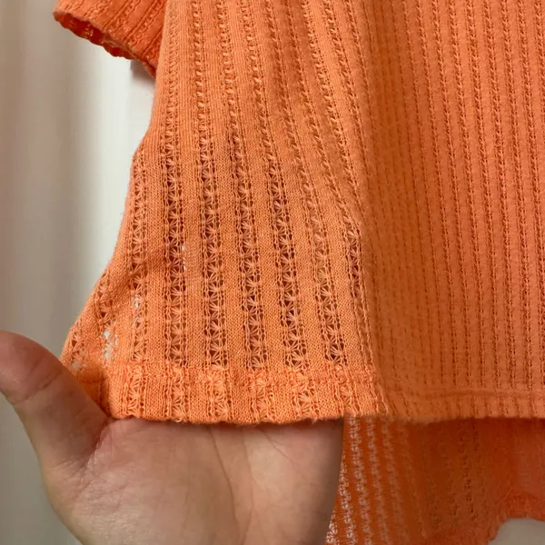 Orange Beachy Sheer High Low Top Size Large - Image 3