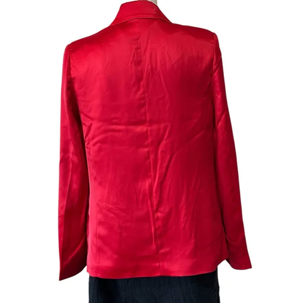 NWT Steve Madden Satin Shawl Collar Blazer Small, DARK RED - Image 8