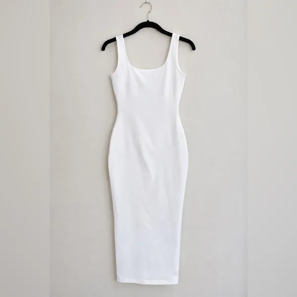 NWT Naked Wardrobe Midi Sculpt Dress White Plus Size New - Image 2